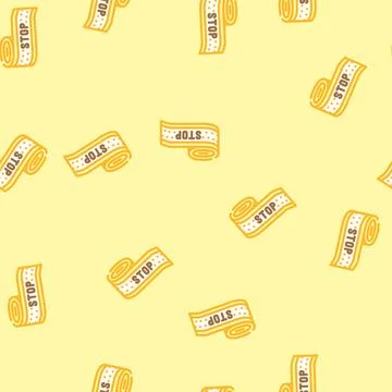 Warning tape alert vector seamless pattern Stock Illustration