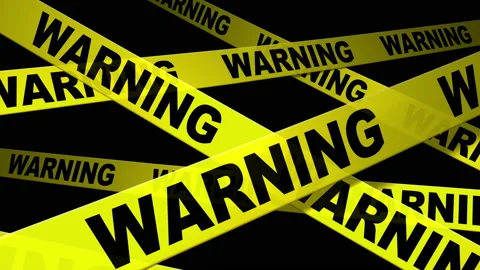Warning Tape Animation with Alpha Matte Video stock 143560060
