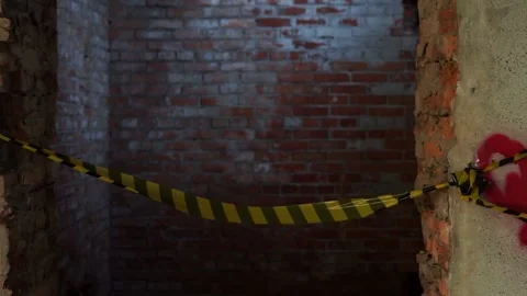 Warning tape develops in the wind Stock Footage 142092459