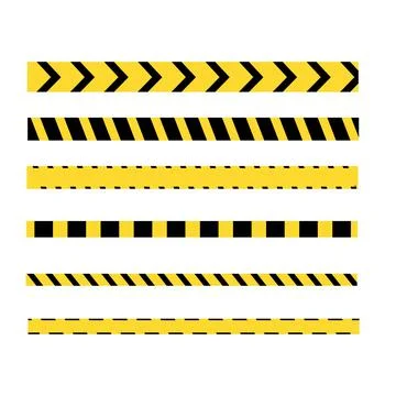 Warning tapes set for construction and crime. Vector illustaration Stock Illustration