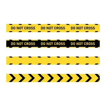 Warning tapes set for construction and crime. Do not cross tape. Stock Illustration