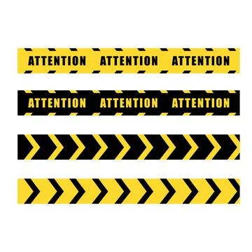 Warning tapes set for construction and crime.  Attention tape. Stock Illustration