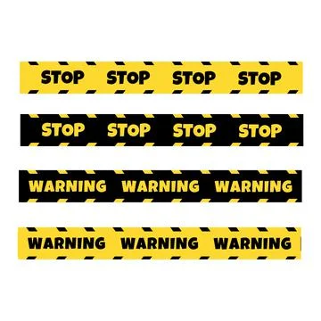 Warning tapes set for construction and crime. Stop tapes. Vector illustaration Stock Illustration