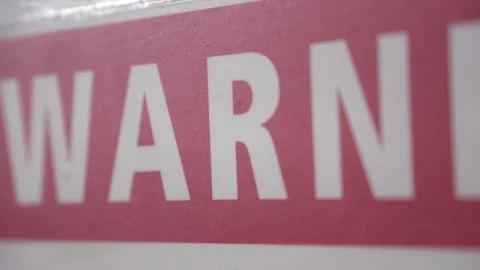 Warning Text Gradually Appears on Caution Sign Stock Footage 314030783