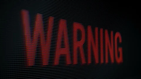 Warning Text with LED Screen Stock Footage 116233070