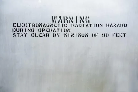 Warning text  in old fighter Stock Photos