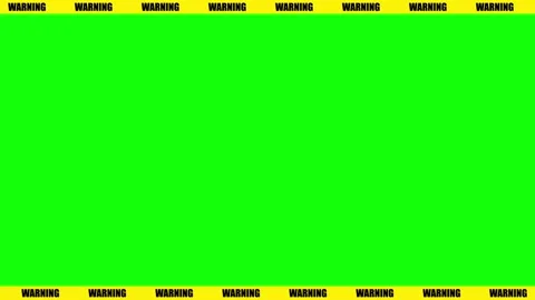 Warning Text Ticker Border Animation Loop on Green Screen Vídeo Stock 337985697