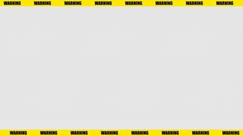 Warning Text Ticker Border Animation Loop on Transparent Background with Alpha Stock Footage 337985743