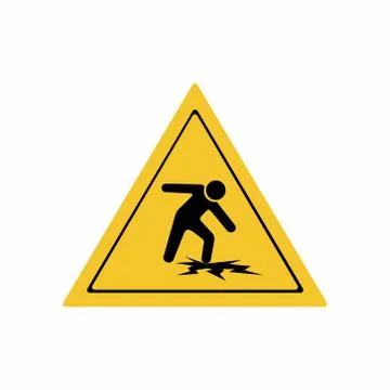 Warning thin ice sign vector design isolated on white background Stock Illustration