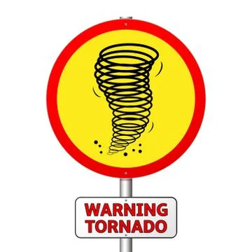 Warning tornado sign Stock Illustration