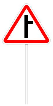 Warning traffic sign - road intersection イラスト素材