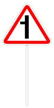 Warning traffic sign - road intersection Stock Illustration