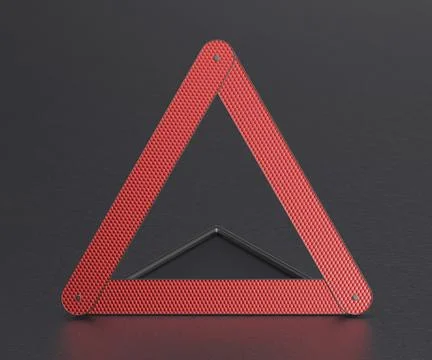 Warning triangle on asphalt road Stock Illustration