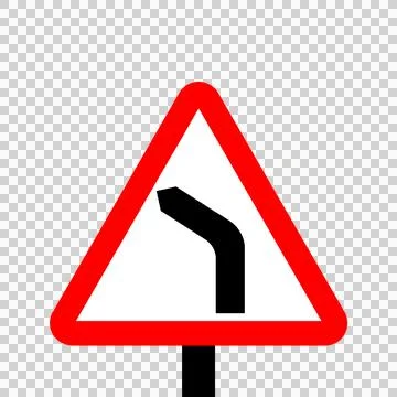 Warning triangle bend to left Stock Illustration