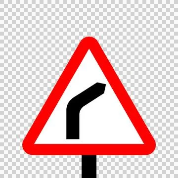 Warning triangle  bend to right Stock Illustration