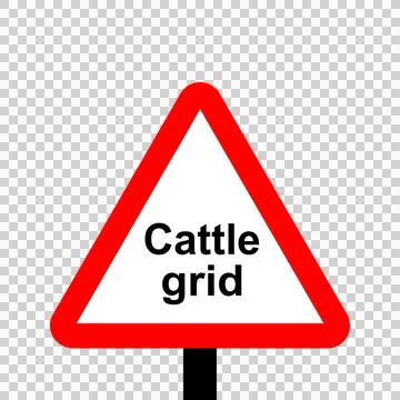 Warning triangle Cattle grid Stock Illustration