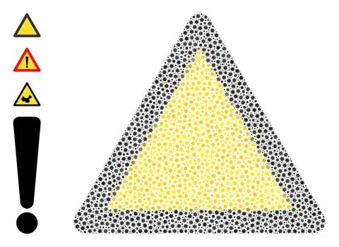 Warning Triangle Composition with Virulent Infection Icons Illustrazione stock