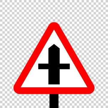 Warning triangle Crossroads Stock Illustration