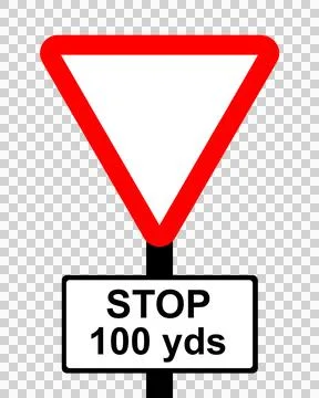 Warning triangle Distance to STOP sign ahead Stock Illustration