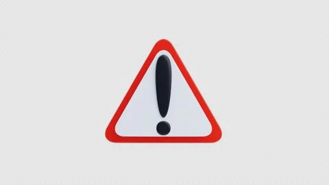 Warning triangle with exclamation mark 3d animation Stock Footage 319711056