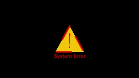 Warning Triangle Exclamation Mark System Error Red Alert Notification Digit.. Stock Footage 340123632