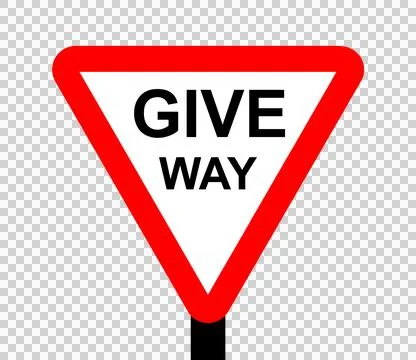 Warning triangle GIVE WAY sign Stock Illustration