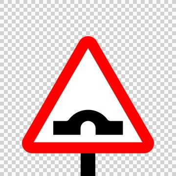 Warning triangle Hump bridge Stock Illustration