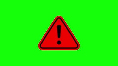 Warning Triangle Icon Animation on Green Screen Video stock 321198484