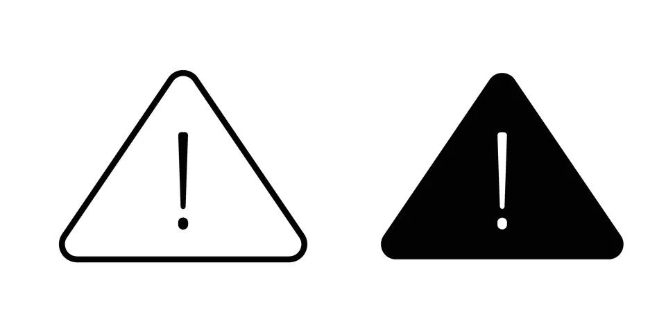 Warning triangle icon for design projects and web UI Stock Illustration