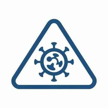 Warning triangle icon with virus hazard symbol triangle biohazard pathogen Stock Illustration