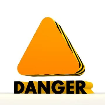 Warning triangle icon with warning pattern Stock Illustration