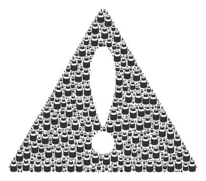 Warning Triangle Sign Collage of Vial Icons Stockillustratie