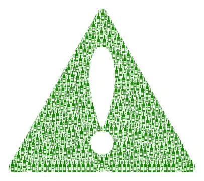 Warning Triangle Sign Pattern of Wine Bottle Icons Illustrazione stock