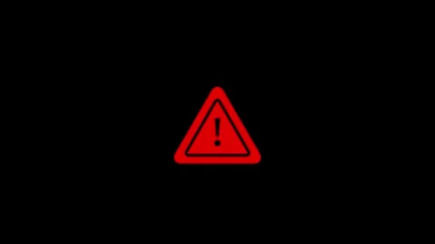 Warning Triangle Symbol with Exclamation Mark Stock Footage 332984265