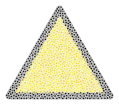 Warning Triangle Template Composition Icon with Coronavirus Infection Elements Illustrazione stock