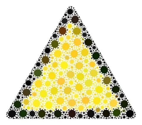 Warning Triangle Template Covid Virus Mosaic Icon with Infection Elements Stock Illustration