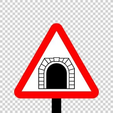 Warning triangle Tunnel sign Stock Illustration