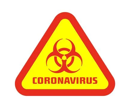 Warning in a triangular sign about coronavirus vector image, Coronavirus di.. Stock Illustration
