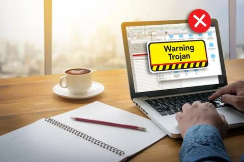 Warning Trojan Concept 스톡 사진