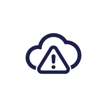 Warning, upload error icon with a cloud Stock Illustration