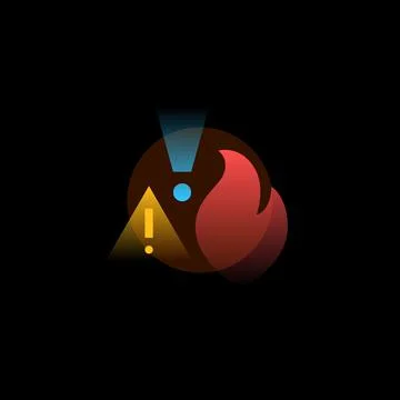 Warning. Vector icon in gradient style. Editable illustration Stock Illustration