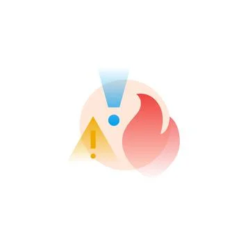 Warning. Vector icon in gradient style. Editable illustration Stock Illustration