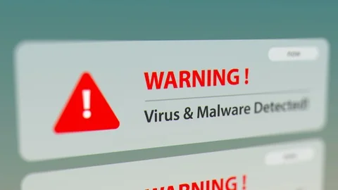 Warning Virus &amp; Malware on Smart Phone Screen Stock Footage 117250138
