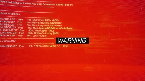 Warning on warning hack background screen Stock Footage 342800202