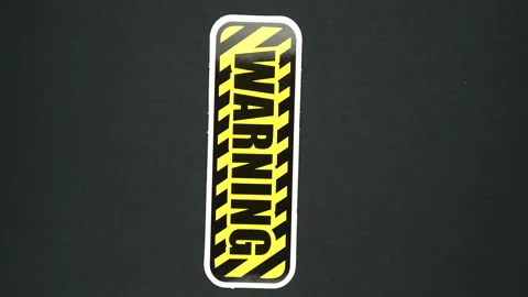 WARNING, warning sign word text Stock Footage 126665642