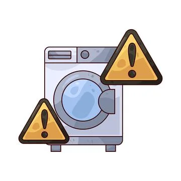 Warning Washing Machine illustration Stock Illustration