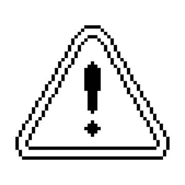 Warnschild Pixelkunst einfaches Design Warning sign pixel art simple desig... Stock Photos