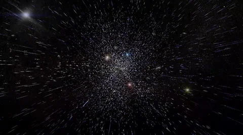Warp drives toward the galaxies. Out of the Milky Way Stock Footage 36558576