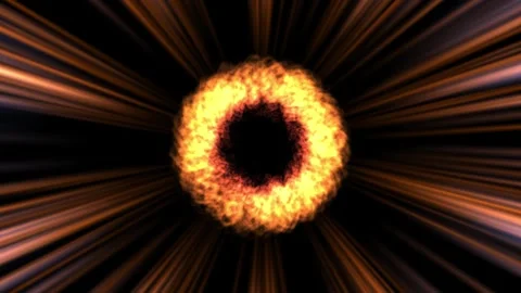 Warp flight in a futuristic sci-fi virtual reality tunnel to a black hole Stock Footage 267399791