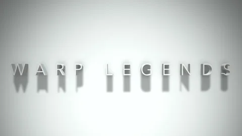 Warp legends 3D title animation white text on a white background Stock Footage 299646418